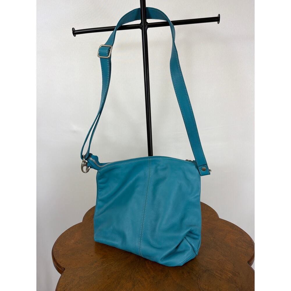 Garnett Hill Turquoise Leather Three-Piece Handbag Set Made in Italy - Picture 5 of 7